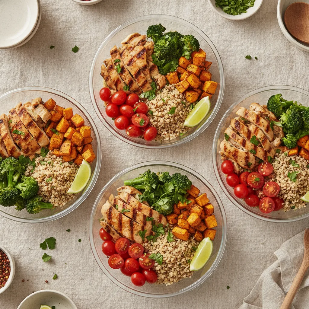Vibrant protein meal prep bowls