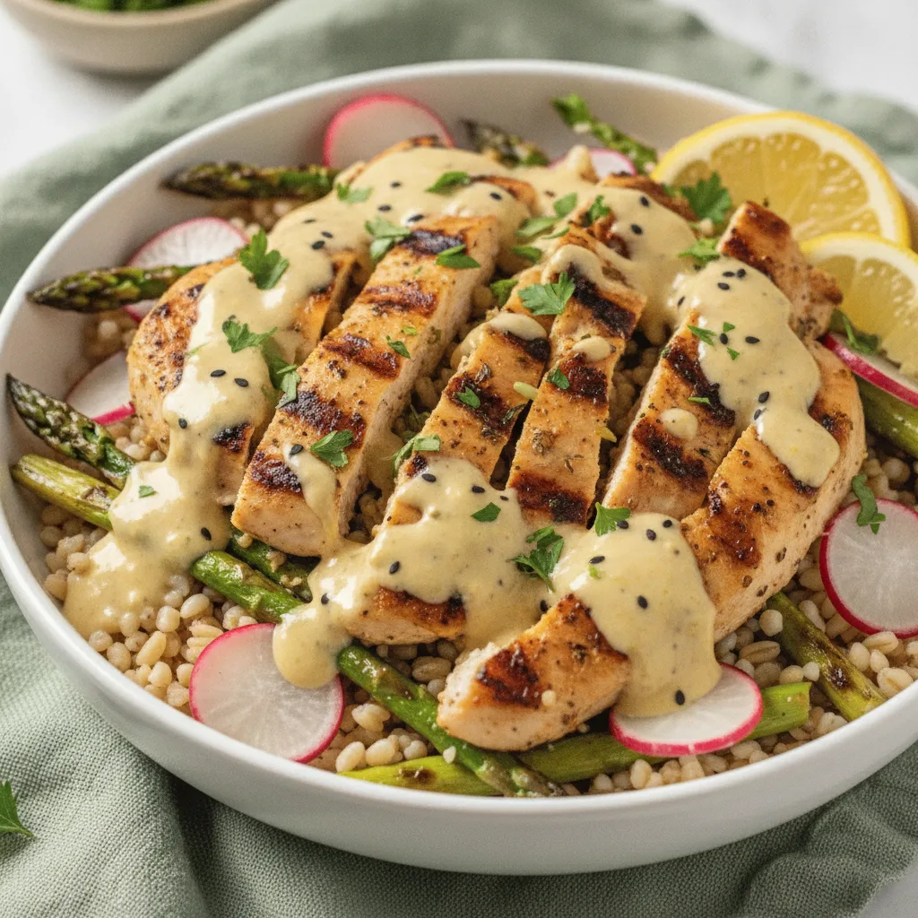 Lemon herb chicken bowls