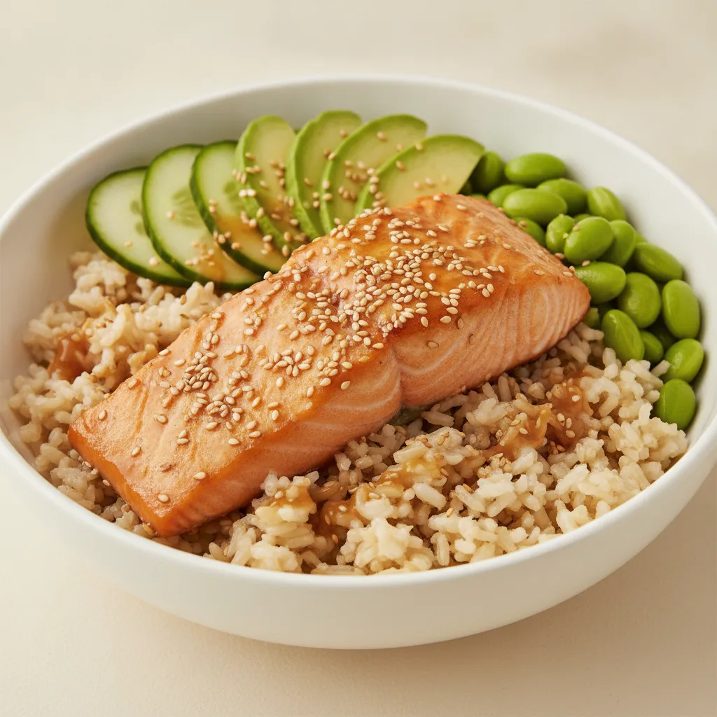 Sesame salmon grain bowls